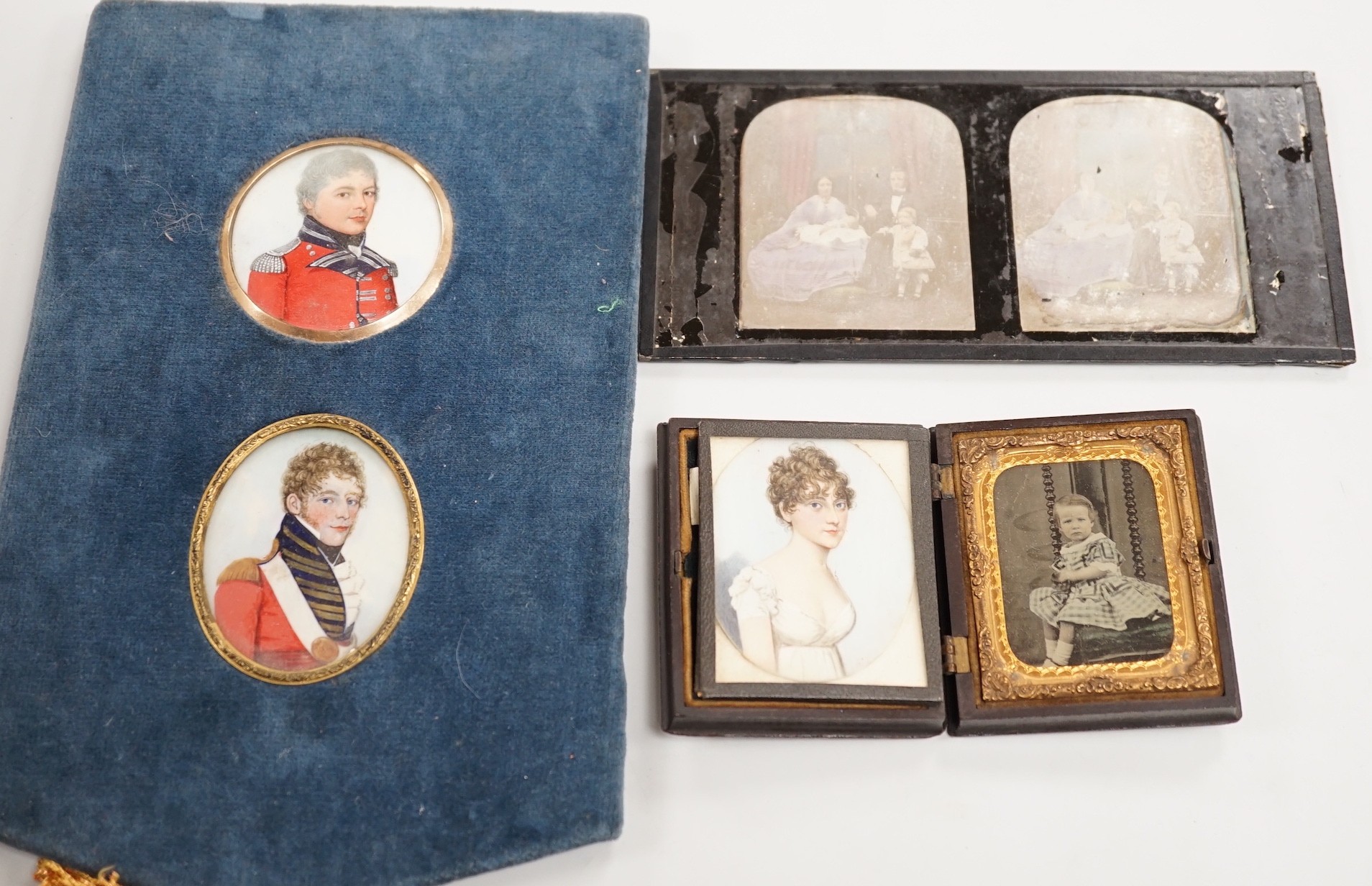 Of Military interest: five portrait miniatures relating to the Roome Family. To include the subjects of: General William Roome (1771-1845), General Frederick Roome (1783-1845), Caroline Roome, all three watercolour on iv